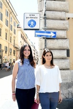 Via del Corso pedonaleVirginia Raggi sindaco di Roma e Linda Meleo assessore alla mobilità inaugurano il tratto pedonale di via del Corso