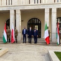 Il leader della Lega, Matteo Salvini con i premier di Ungheria e Polonia, Viktor Orban e Mateusz Morawiecki