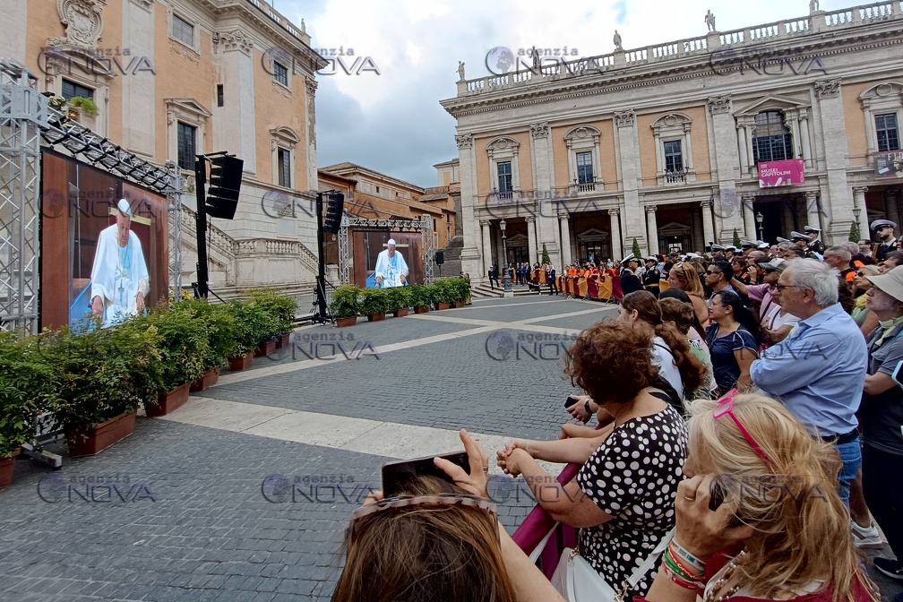Roma, Papa Francesco in campidoglio