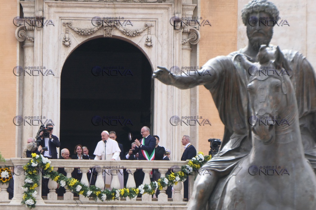 Roma, Papa Francesco in campidoglio