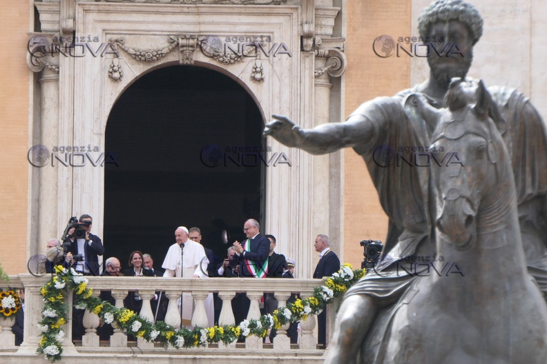 Roma, Papa Francesco in campidoglio